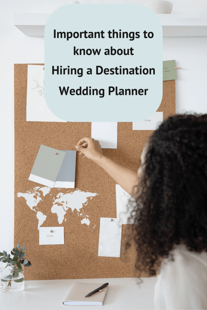 mood board of a destination wedding planner