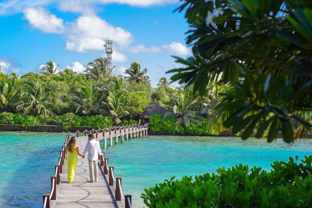 couple at an island resort